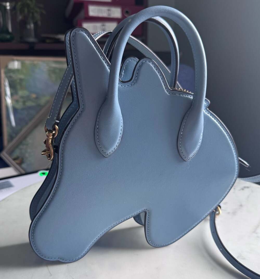 Rare Coach Unicorn Crossbody Bag Purse Regenerative Leather In Blue - Picture 4 of 9